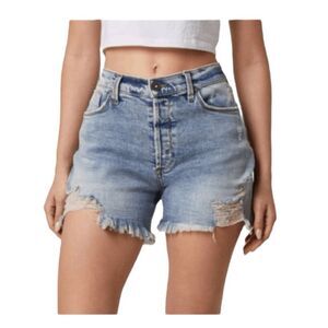 Edyson Delon Distressed Denim Jean Shorts Blue Camden Medium Wash Hi-Rise 27